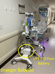 Zopec UPS270 Pure Battery System - Medical Grade - (for Draeger Babyleo, GE Giraffe Omnibed, ATOM Dual-Incu i 100 Incubators, Oscillator 3100B, and more)